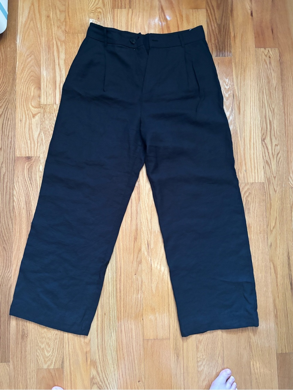 Zara Black Straight-Leg High-Waist Pants